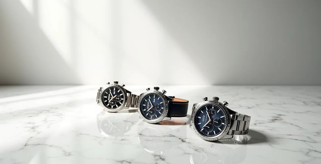 Verschiedene Uhrentypen für unterschiedliche Anlässe arrangiert