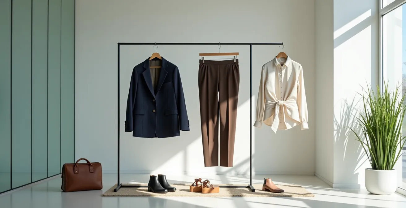 Professionelles Outfit mit persönlichen Akzenten zwischen Business und Casual