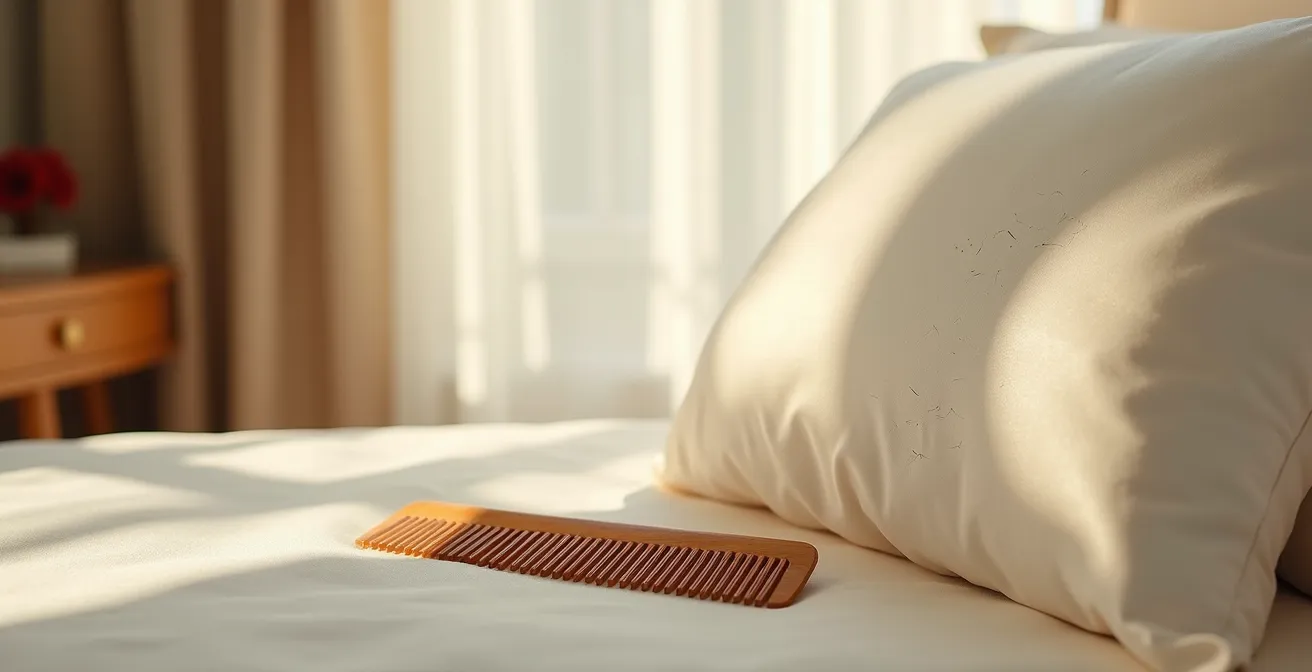 Seidenkissenbezug und sanfte Haarbürste für Farbschutz