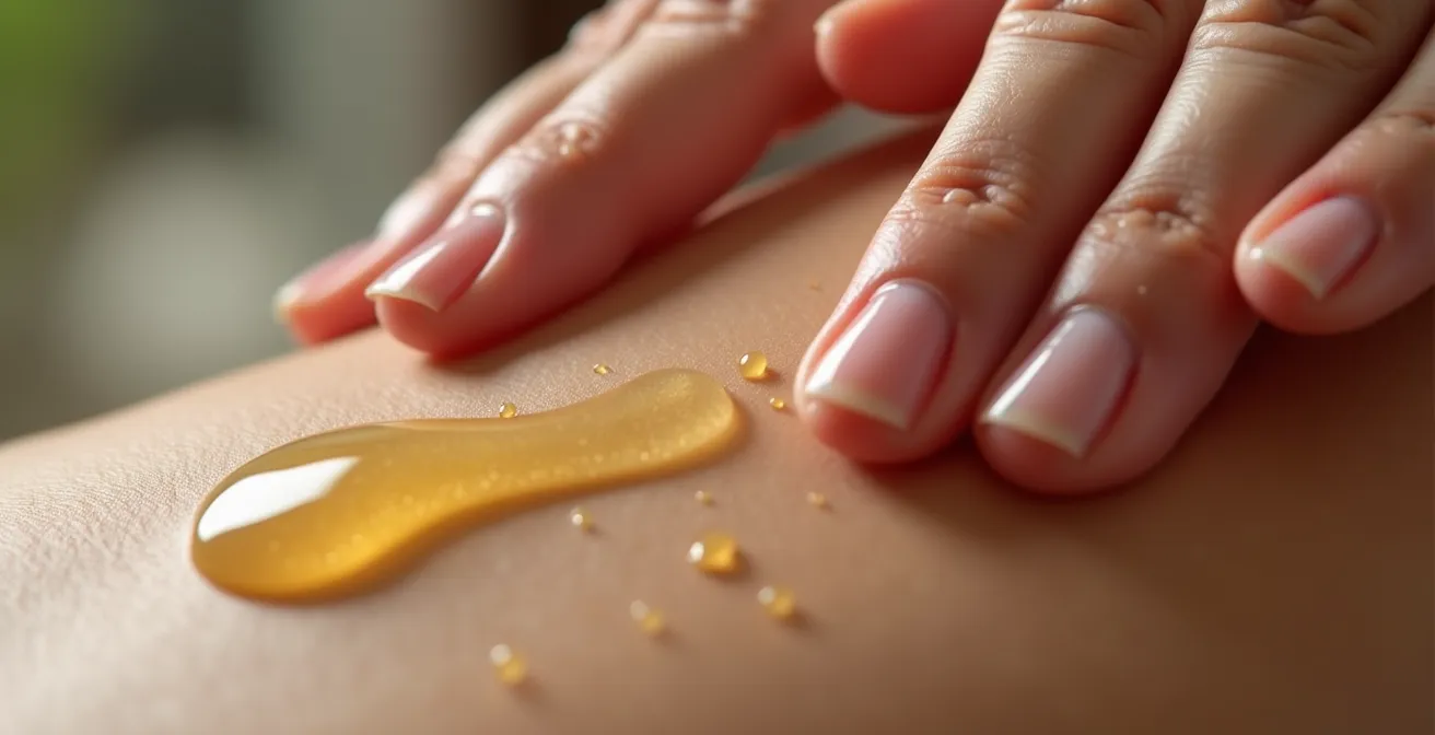 Makroaufnahme von Händen während einer Akupressur-Massage