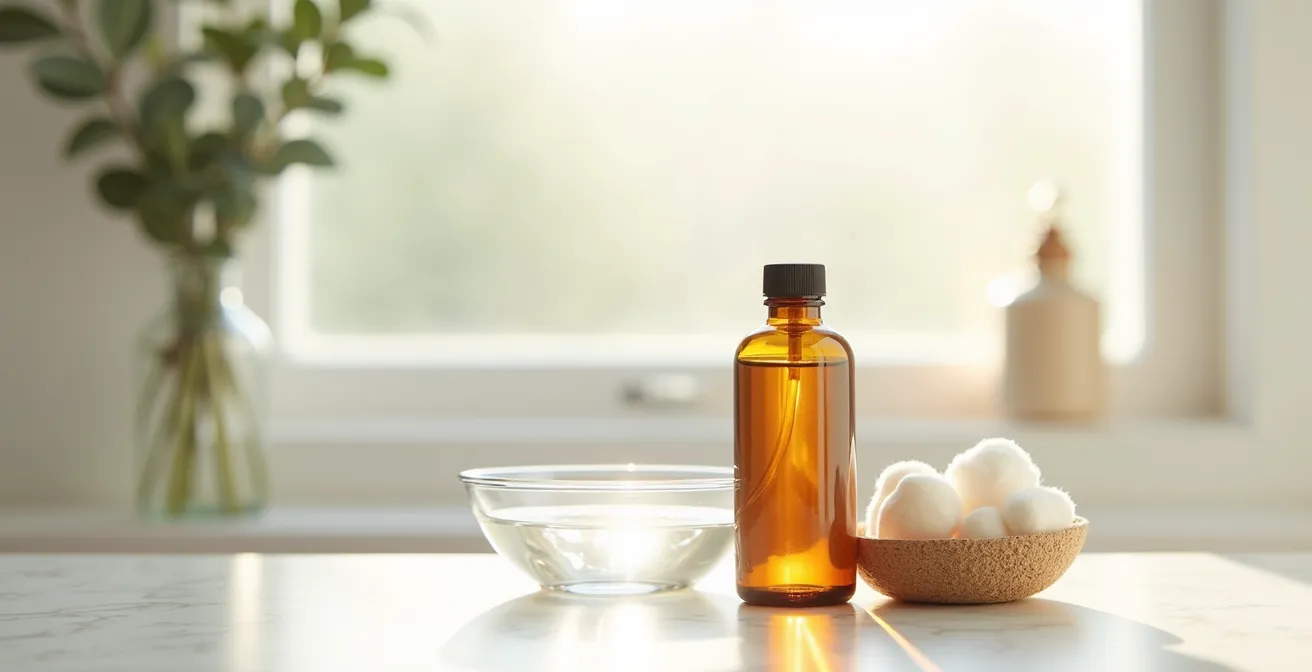 Minimalistische Darstellung sanfter Hautpflege